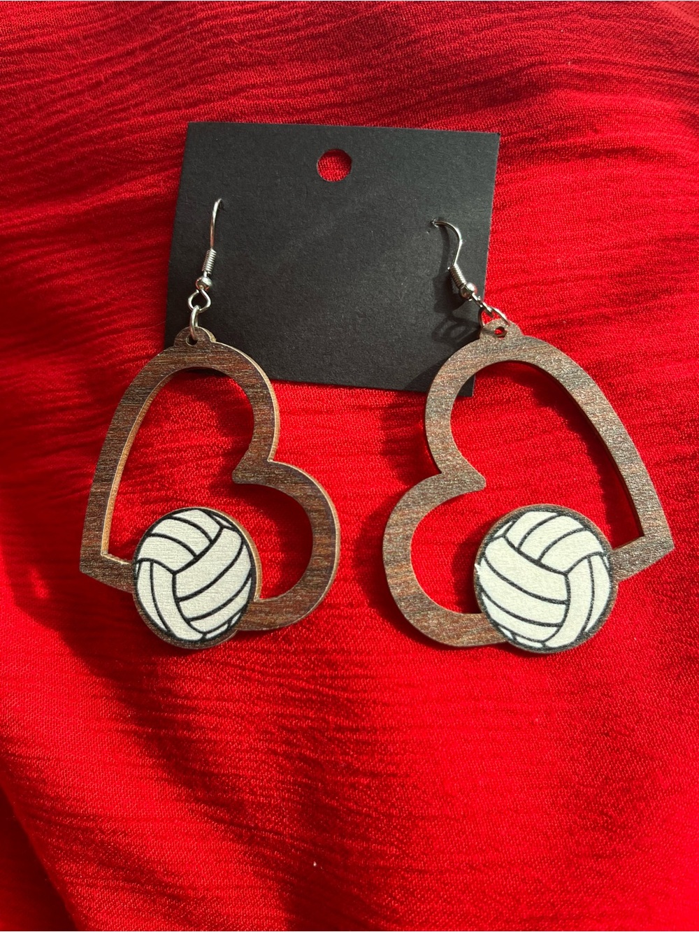 Wooden Volleyball earrings